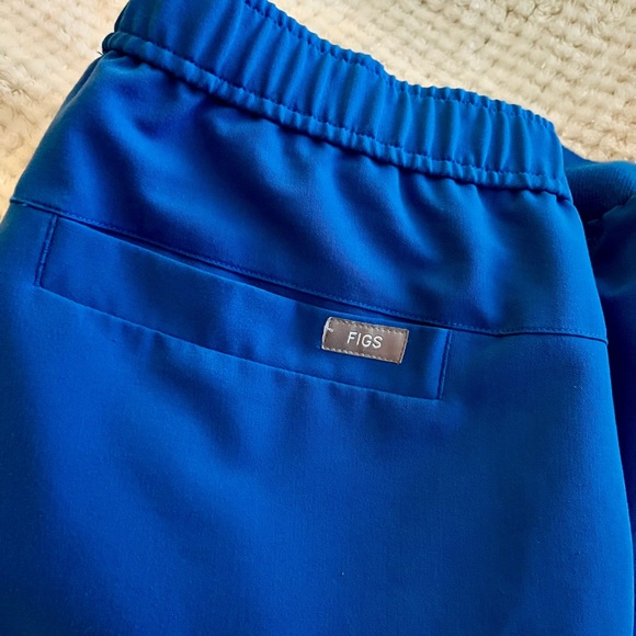 Royal blue high waisted jogger scrub pants - Picture 1 of 2